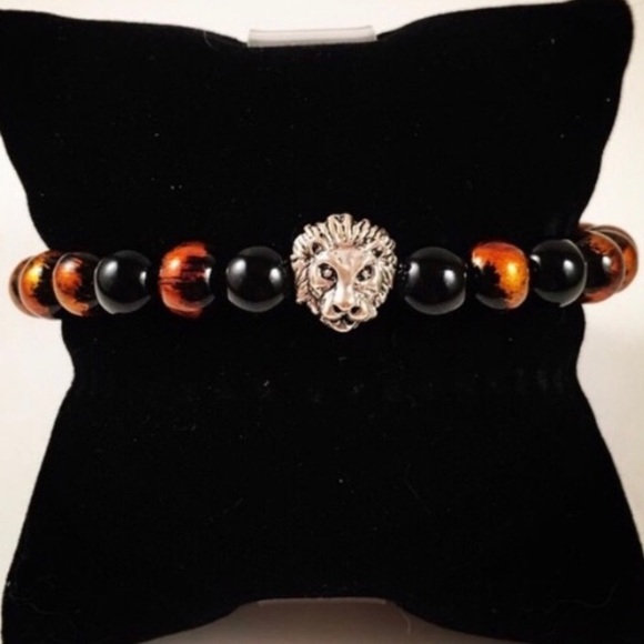 🔴SALE Men / women onyx & copper beads + lion - Picture 4 of 8